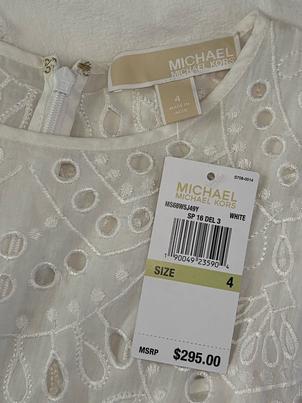 Michael Kors White Eyelet Cotton Dress NWT - Picture 15 of 16